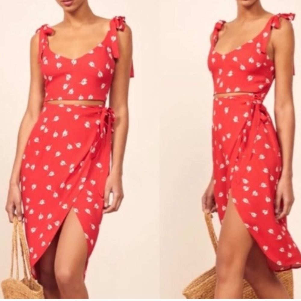 Reformation jeanne floral belina tie Dress